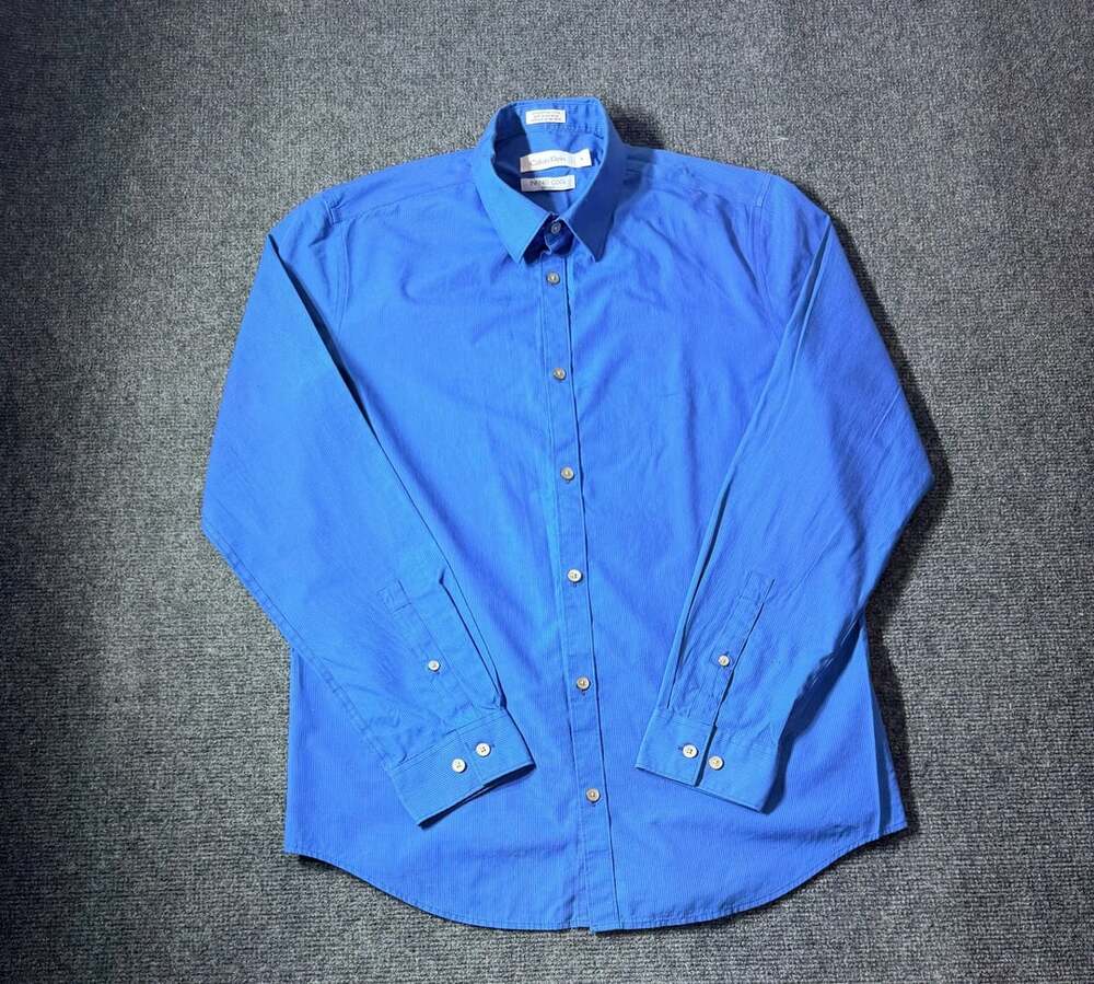 Calvin Klein Infinite Cool Dress Shirt Size M Blue